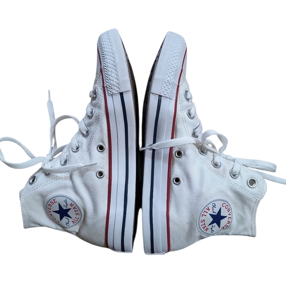 Converse All Star Off White Canvas High-Top Sneakers Size 7 - Picture 3 of 10